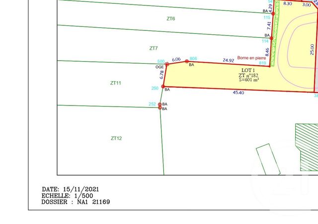 terrain à vendre - 601.0 m2 - TREILLIERES - 44 - PAYS-DE-LOIRE - Century 21 A.B.E.